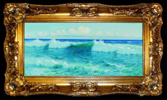 framed  Lionel Walden Breaking Waves, oil painting by Lionel Walden, ta009-2